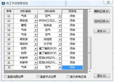 热工节点材料区域设置对话框